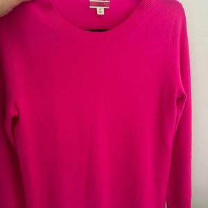 J Crew Cashmere Sweater Hot Pink Small
